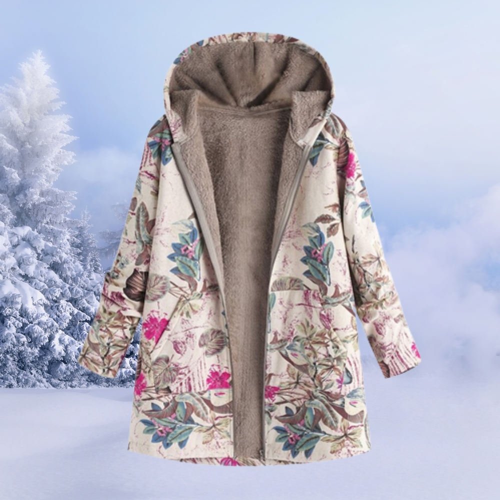 Dames Kledingset Bloemenprint Warme Winteroutfit