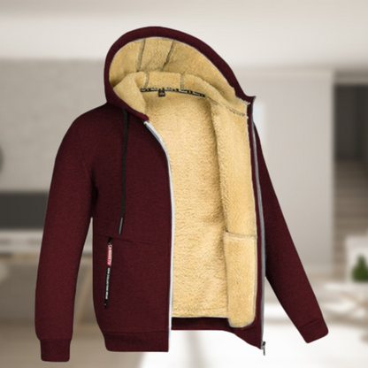 Hooded jas voor mannen zwart klassiek design