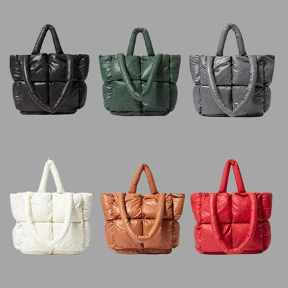 Puffer Draagtas Metallic met Ruches en Crossbodyband