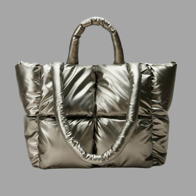 Puffer Draagtas Metallic met Ruches en Crossbodyband