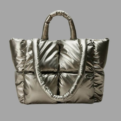 Puffer Draagtas Metallic met Ruches en Crossbodyband