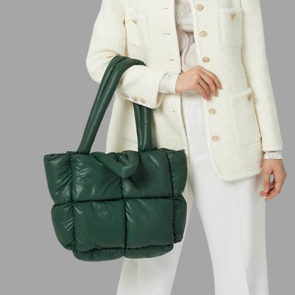 Puffer Draagtas Metallic met Ruches en Crossbodyband