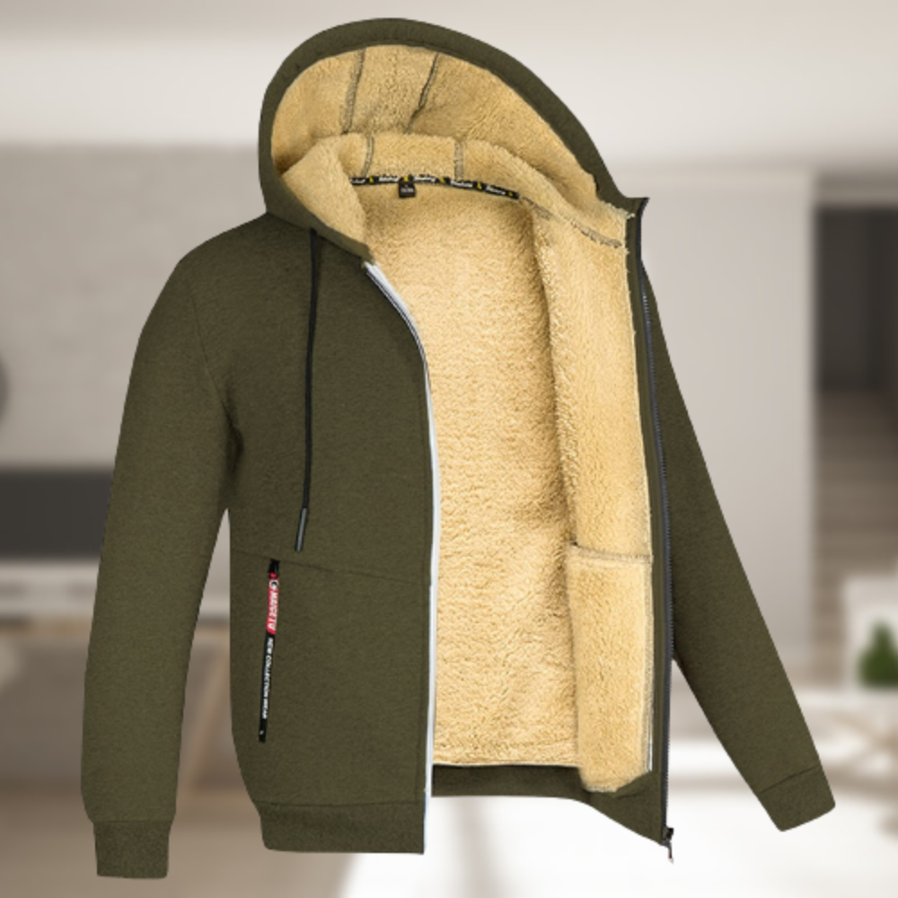Hooded jas voor mannen zwart klassiek design