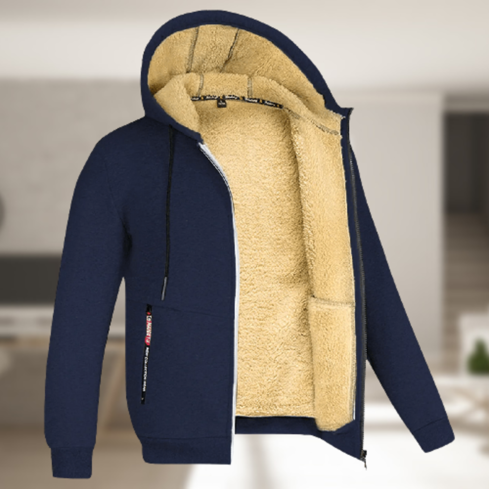 Hooded jas voor mannen zwart klassiek design
