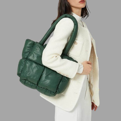 Puffer Draagtas Metallic met Ruches en Crossbodyband