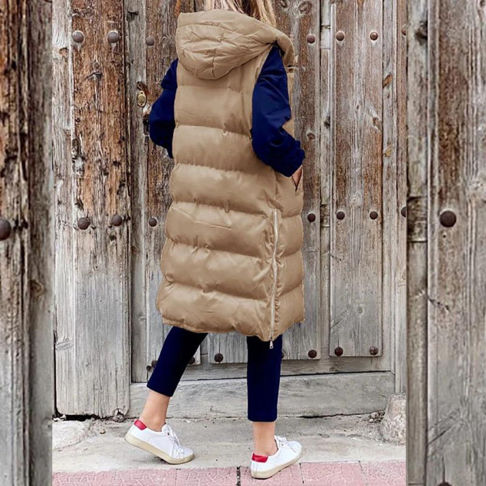 Dames Bodywarmer Warm en Gewatteerd met Capuchon