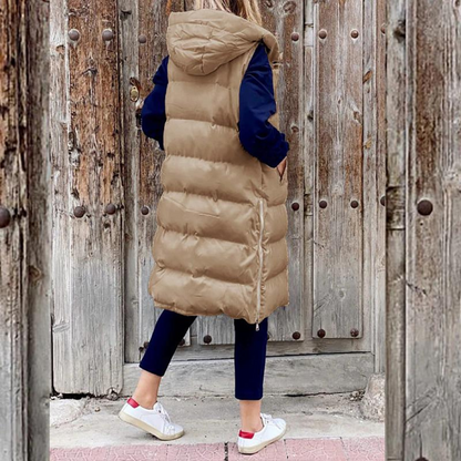 Dames Bodywarmer Warm en Gewatteerd met Capuchon