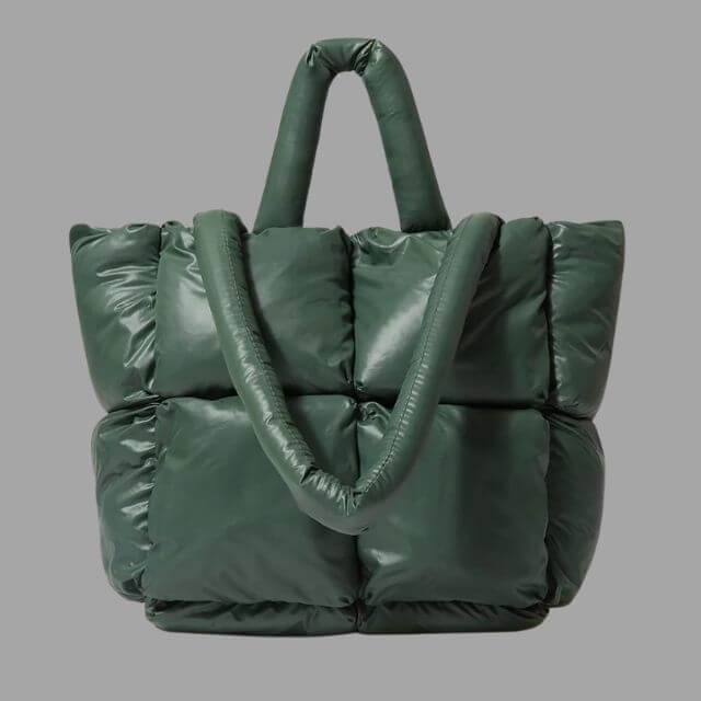 Puffer Draagtas Metallic met Ruches en Crossbodyband