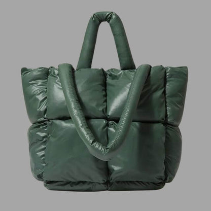 Puffer Draagtas Metallic met Ruches en Crossbodyband