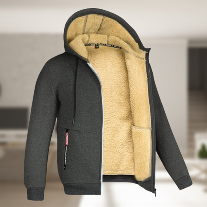Hooded jas voor mannen zwart klassiek design