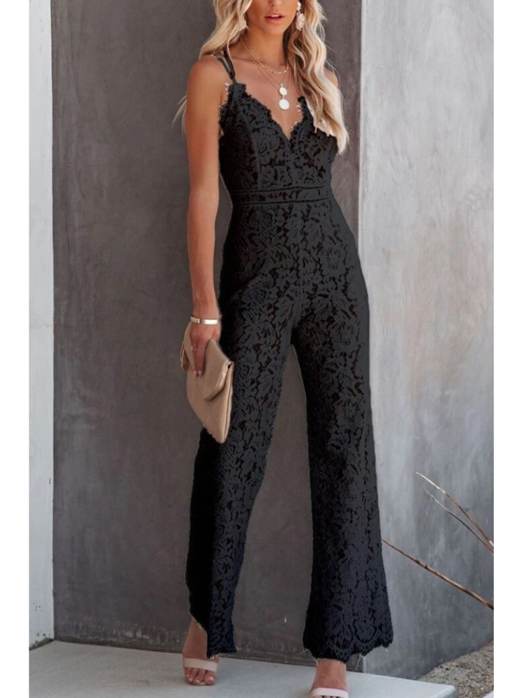 Kanten Jumpsuit Romay Elegant Zwart
