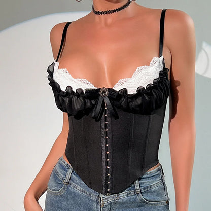 Dames Crop Top V Hals Patchwork Shirt Zomer