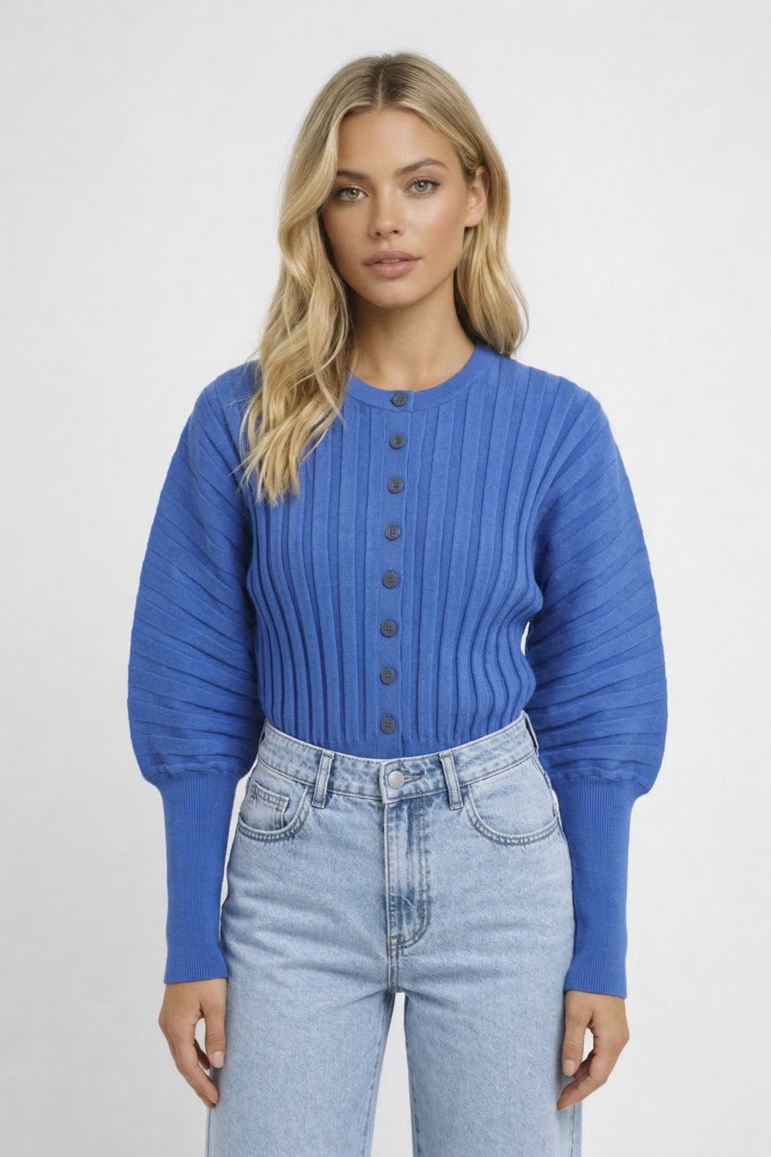 Dames Gebreid Vest Ronde Hals Casual Knoopvest - StudioMarella