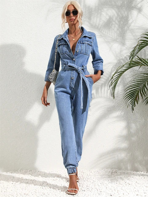 Jumpsuit Dames Denim Blauw Modieus - StudioMarella