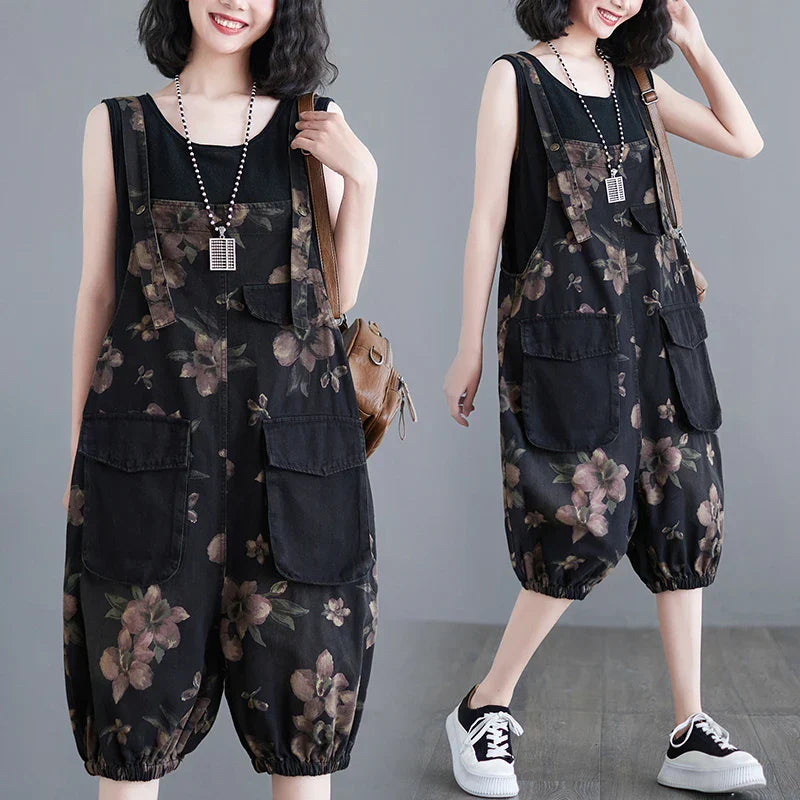 Dames Vintage Denim Jumpsuit Retro Stijl