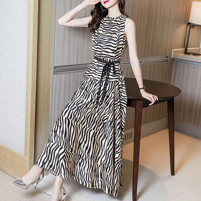 Zomerjurk Zebra Print Patchwork Vrouwenjurk Chic