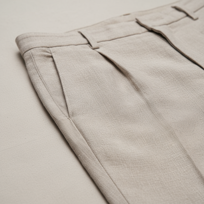 Linnen Broek Heren Comfortabele Rechte Pijp