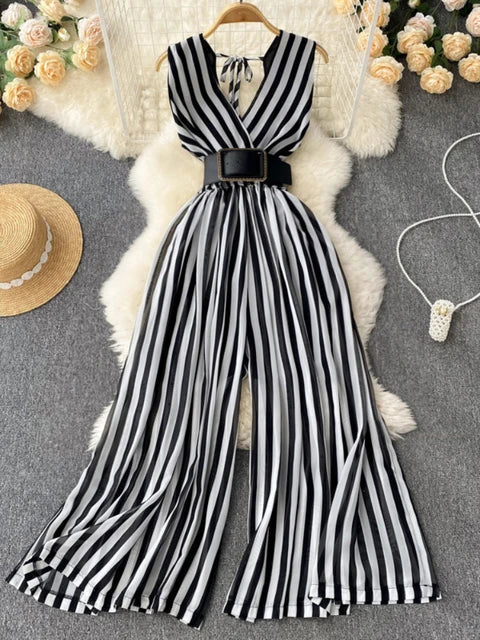 Zomer Jumpsuit met Strepen en Stippen Vrouwen - StudioMarella