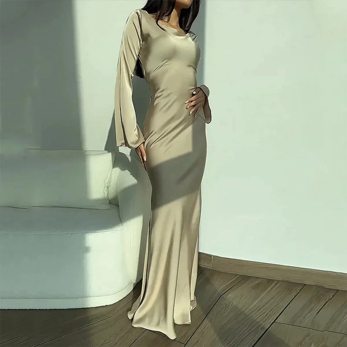 Vrouwen Feestelijk accent Elegant Lange Mouwen Maxi Zomerjurk - Harriet