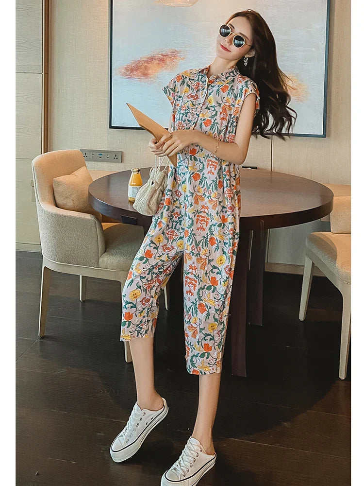 Vrouwen Jumpsuit Bloemenprint Jurk Zomerse Stijl