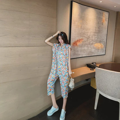 Vrouwen Jumpsuit Bloemenprint Jurk Zomerse Stijl