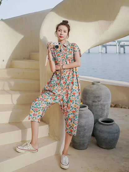 Vrouwen Jumpsuit Bloemenprint Jurk Zomerse Stijl