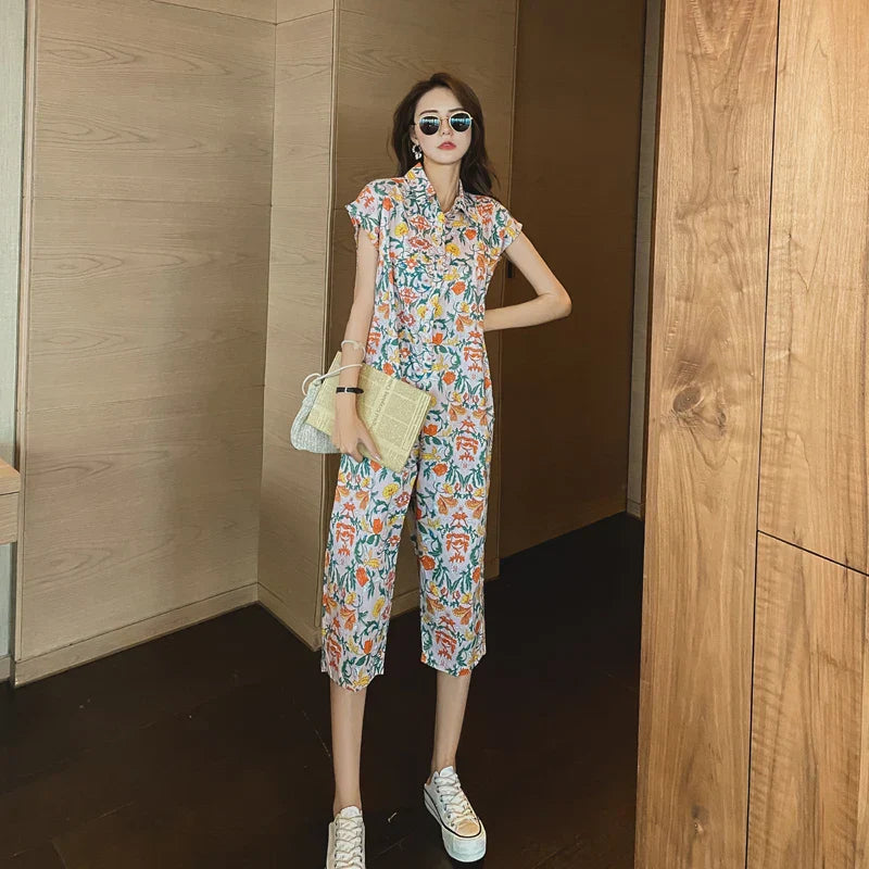 Vrouwen Jumpsuit Bloemenprint Jurk Zomerse Stijl