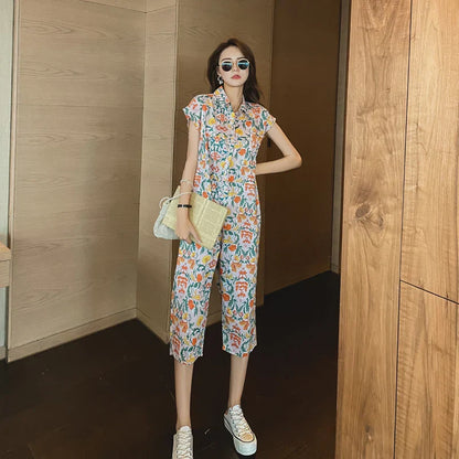 Vrouwen Jumpsuit Bloemenprint Jurk Zomerse Stijl