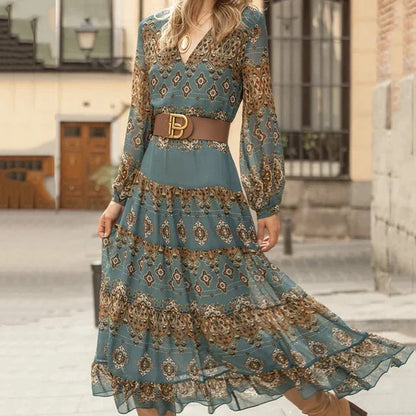 Lange Jurk Barok Stijl Elegante Avondjurk