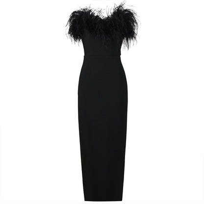 Wendy | Feestjurk Dames - Mouwloze Bodycon met Off-Shoulder, Zwart 0