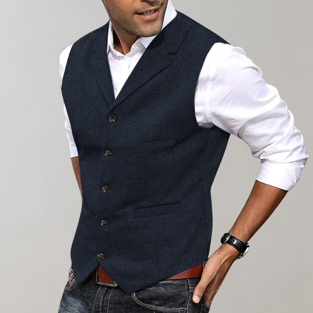 Heren Gilet Tijdloos Design Slank Fit