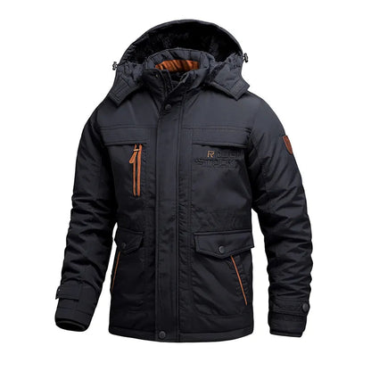 Heren Winterjas Waterdicht Gevoerd met Afneembare Capuchon