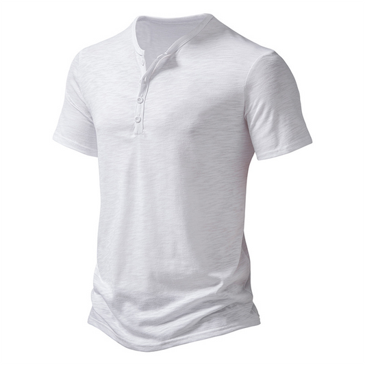 Heren T-Shirt Henley Klassiek Comfortabel - StudioMarella