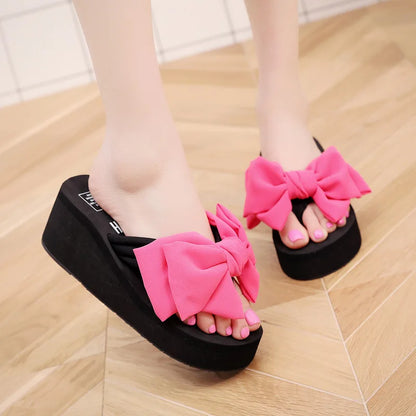 Pluche Platform Sandalen met Wig en Blokhak