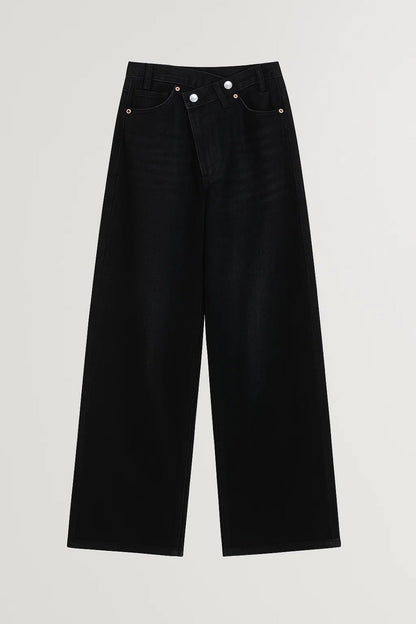 Damesbroek Hoge Taille Asymmetrische Sluiting Wijd Model - StudioMarella