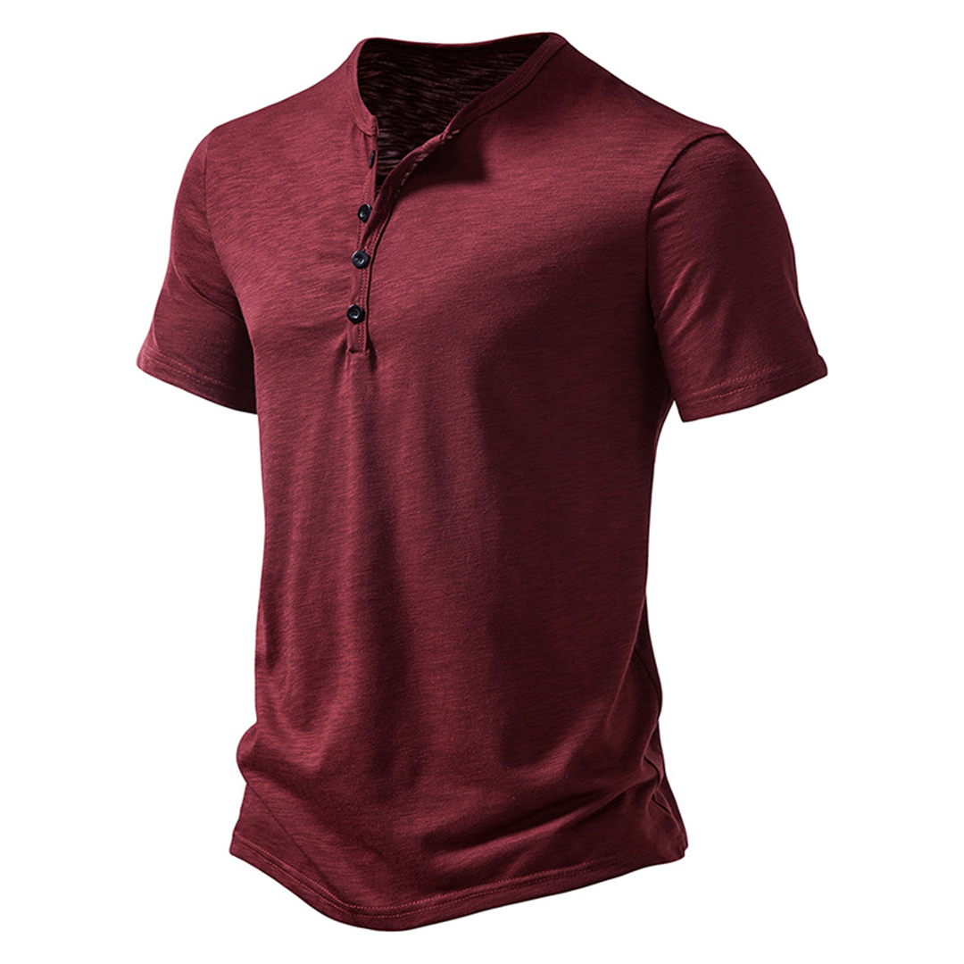 Heren T-Shirt Henley Klassiek Comfortabel