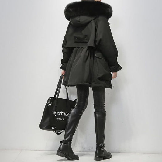 Dames Pufferjas Warme Winterparka Met Bontkraag - StudioMarella
