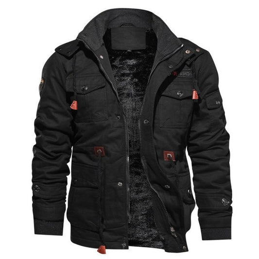 Heren Winterjas Gevoerd met Capuchon Warm Katoen Mix - StudioMarella