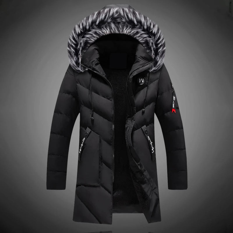 Heren Winterjas Gevoerd Lang Sherpa Stijl