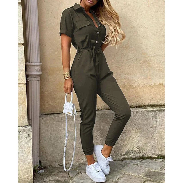 Elegante Jumpsuit met Bloemenprint Vrouwen Jurk
