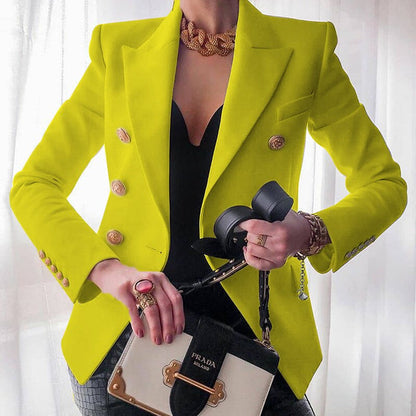 Designer Blazer Heren Getailleerd Dubbele Knopen Luxe Look