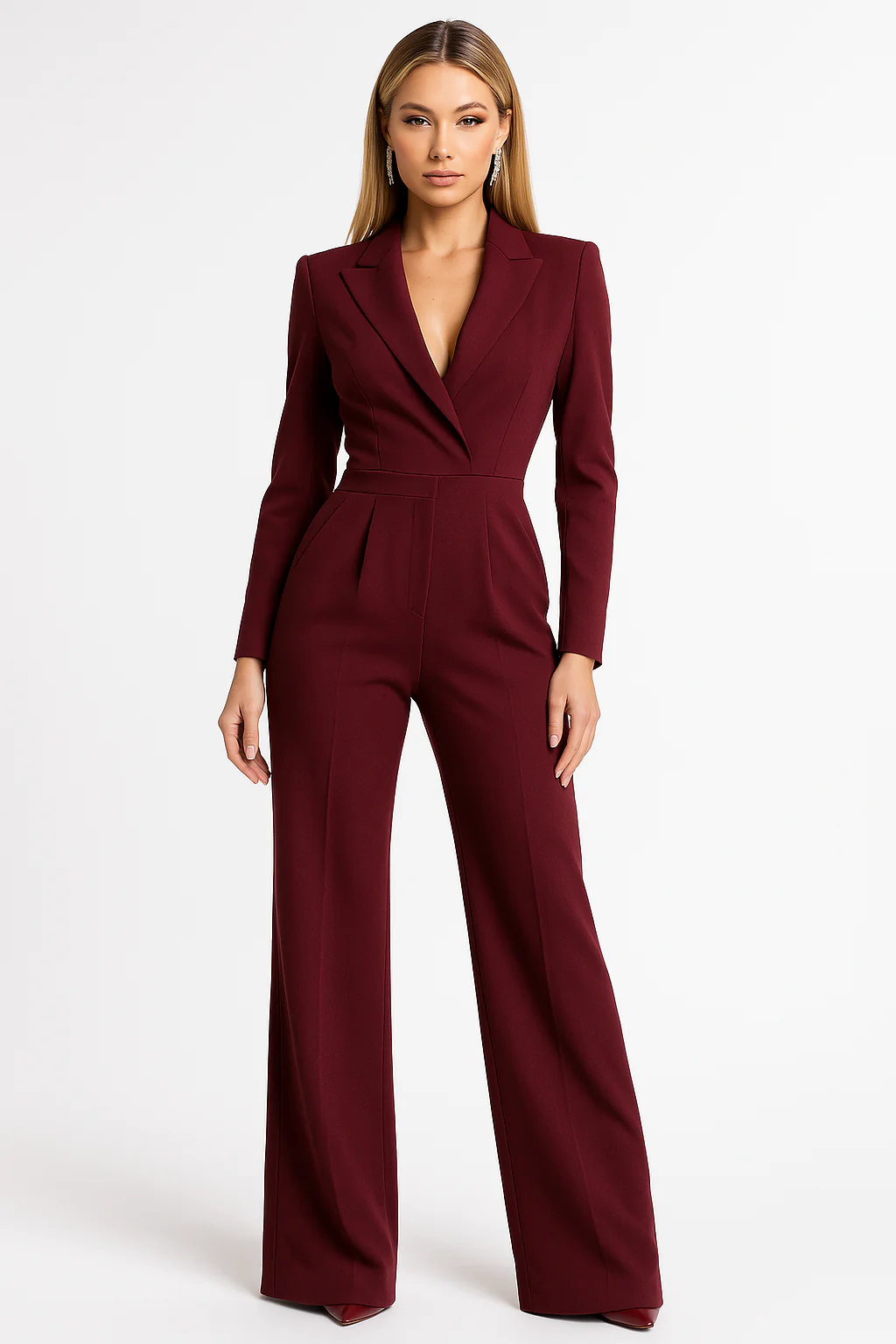 Dames Jumpsuit met V-Hals en Straffe Pasvorm - StudioMarella