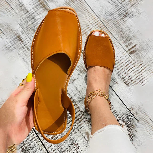 Zandalen Peep-Toe Faux Leer Zomerse Stijl