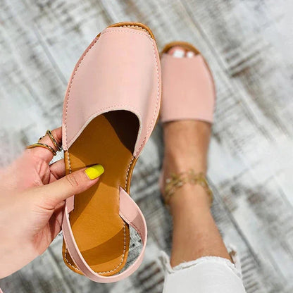 Zandalen Peep-Toe Faux Leer Zomerse Stijl