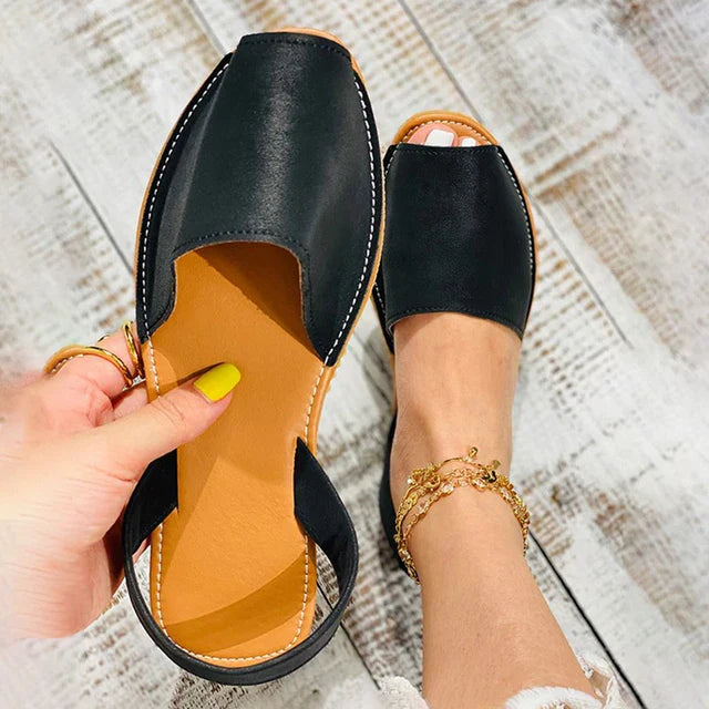 Zandalen Peep-Toe Faux Leer Zomerse Stijl - StudioMarella