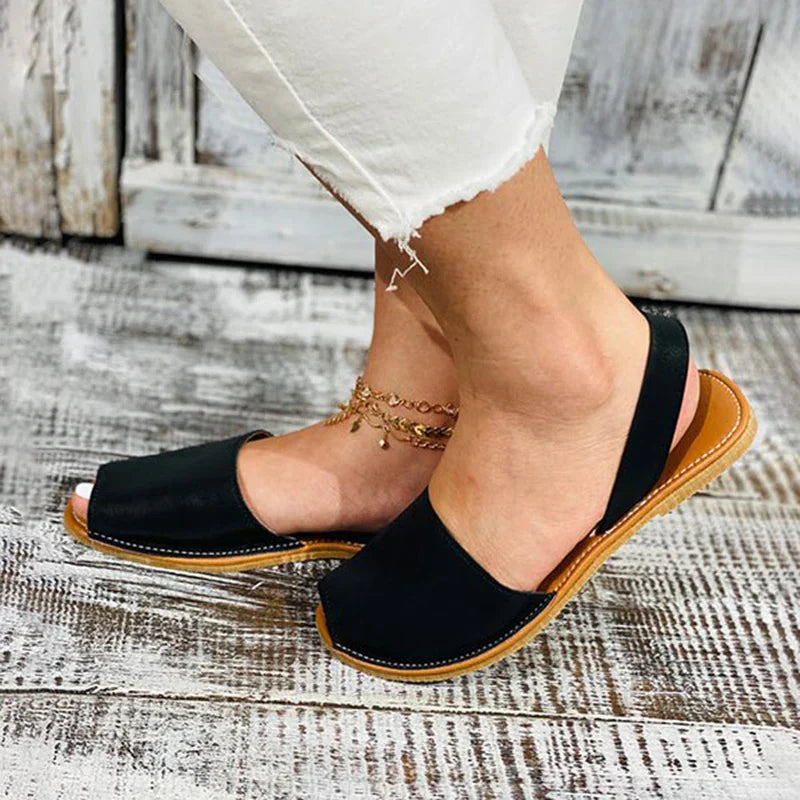 Zandalen Peep-Toe Faux Leer Zomerse Stijl