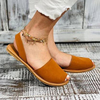 Zandalen Peep-Toe Faux Leer Zomerse Stijl