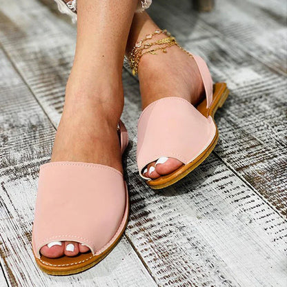 Zandalen Peep-Toe Faux Leer Zomerse Stijl