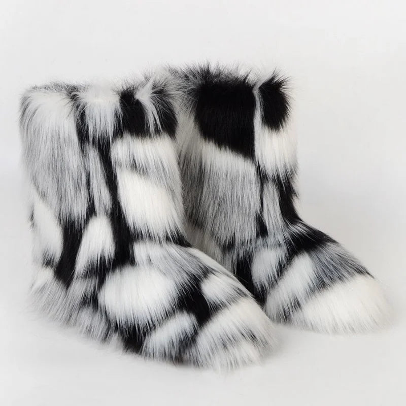 Dames Snowboots Warm Pluizig Comfortabele Laarzen