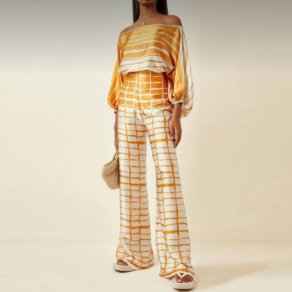 Dames Pyjama Set Satijn Zacht Tweedelig Elegante Slapen